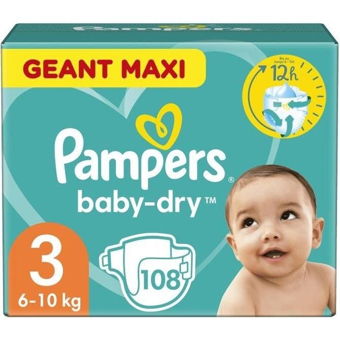 Couches PAMPERS Baby-Dry Taille 3 - x108
