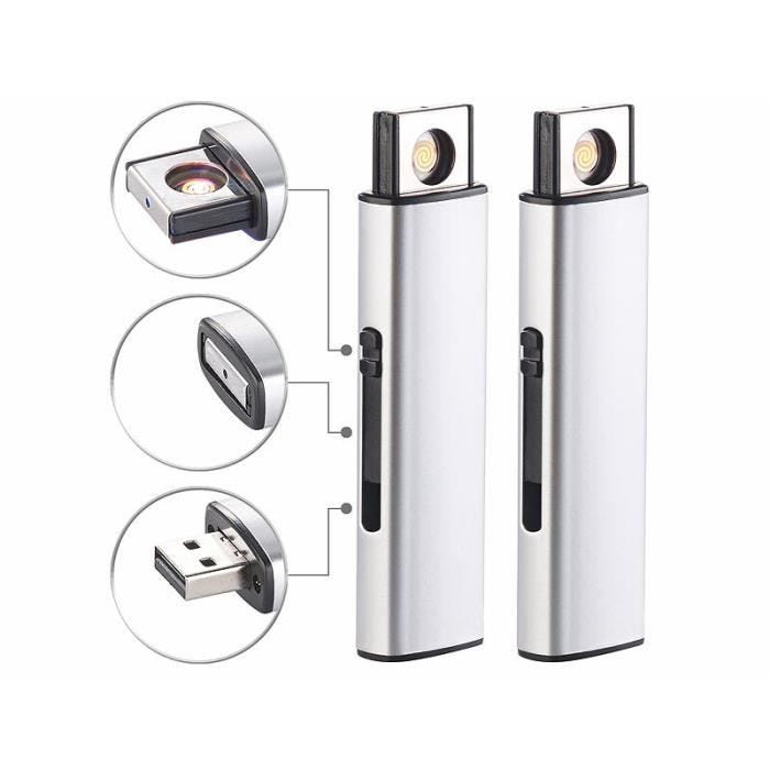 2 briquets électroniques USB 7 W à spirale incandescente