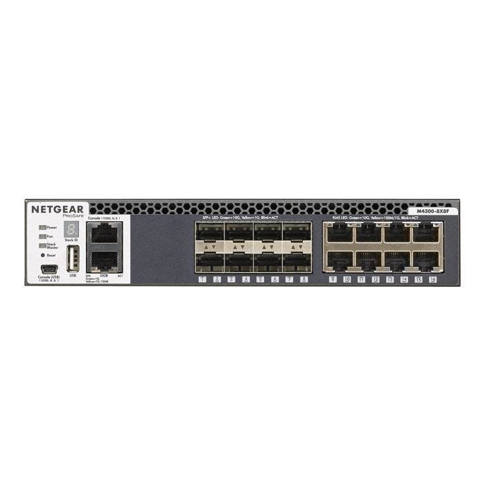 Switch manageable - NETGEAR - M4300-8X8F - Stackable - 16x10G - 8x10GBASE-T et 8xSFP+