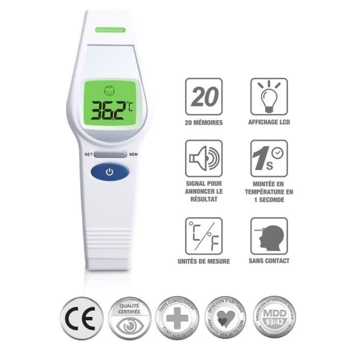 THERMOMETRE FRONTAL NUMERIQUE - NORME MEDICAL 93/42/EEC UFR106