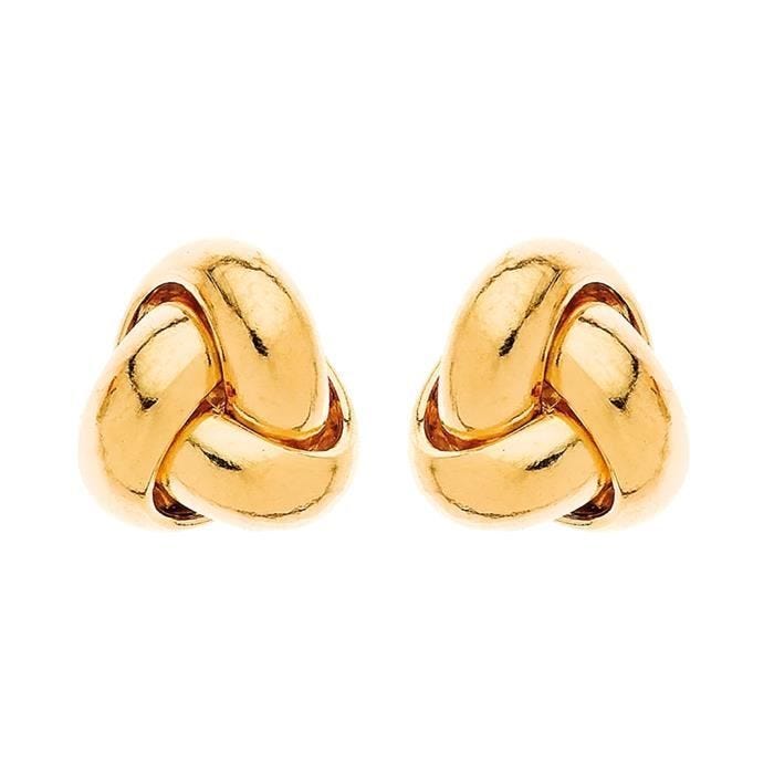 Boucles d'Oreilles femme - BRILLAXIS - Boucles d'oreilles bouton noeud or jaune 9 carats - Couleur de la matière:Jaune