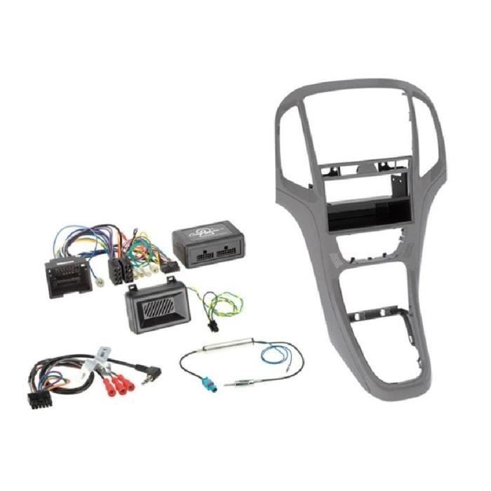 Kit installation autoradio 2DIN - GENERIQUE - Opel Astra 2009 - Gris aluminium - Vide poche - Non universel