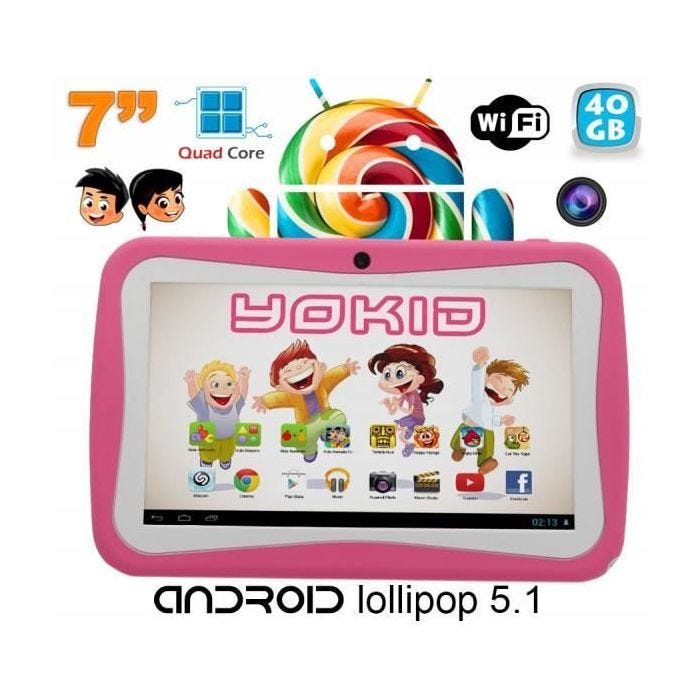 Tablette Tactile Enfant 7 Pouces Yokid Android 8Go Contrôle Parental Rose YONIS