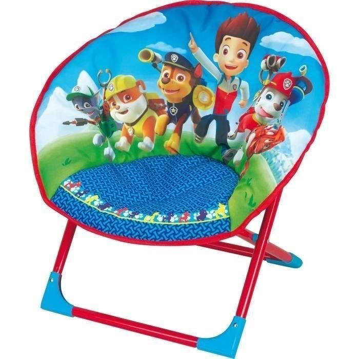 Siège lune pliable pour enfant - FUN HOUSE - Pat Patrouille - Bleu et rouge - Dimensions L 52 x P 45 x H 48 cm