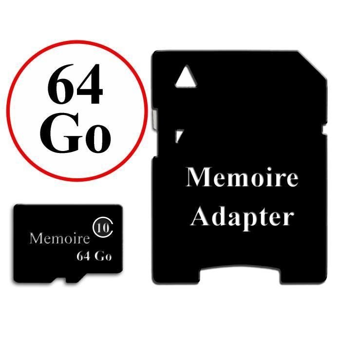 Carte Mémoire au format Micro-SD 64 Go classe 10 + Adaptateur pour Oppo A51 by PH26®