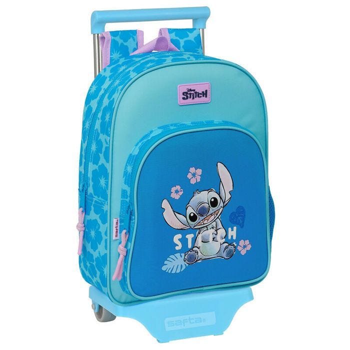 Sac trolley - Safta - Stitch Hawaii - Bleu - 26x11x34cm - Bretelles rembourrées
