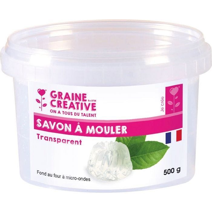 Bloc savon transparent 500 g (micro-ondes) - DTM - Savon personnalisé facile à réaliser