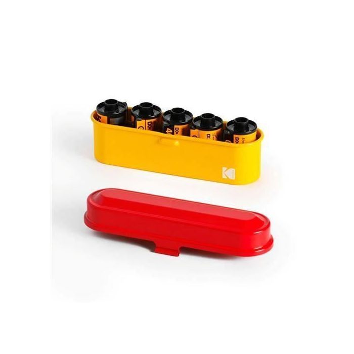 Boîtier portable pour films 135 Kodak - Rouge et jaune