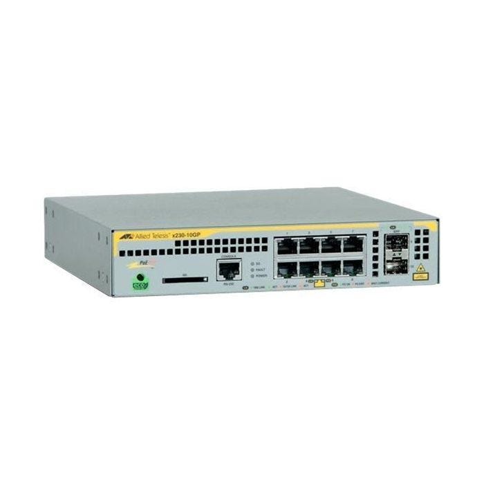 Allied Telesis AT x230-10GP Commutateur C2+ Géré 8 x 10-100-1000 (PoE+) + 2 x SFP Ordinateur de bureau, Montable sur rack,…