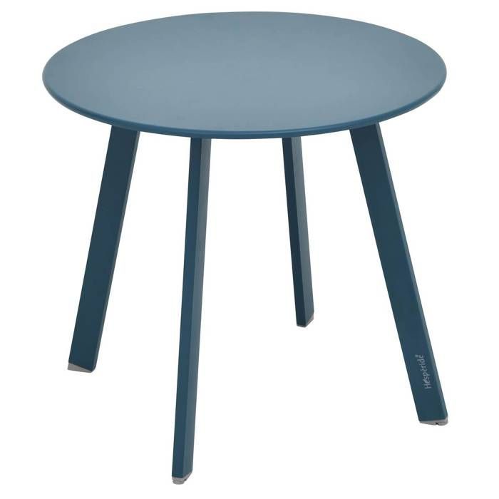 Table d'appoint ronde ''Saona'' D50cm en acier - Bleu canard - Hespéride