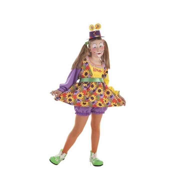 Déguisement de Clown avec Fleurs pour fille - Disfrazzes - Modèle pour enfant - Multicolore - Extérieur