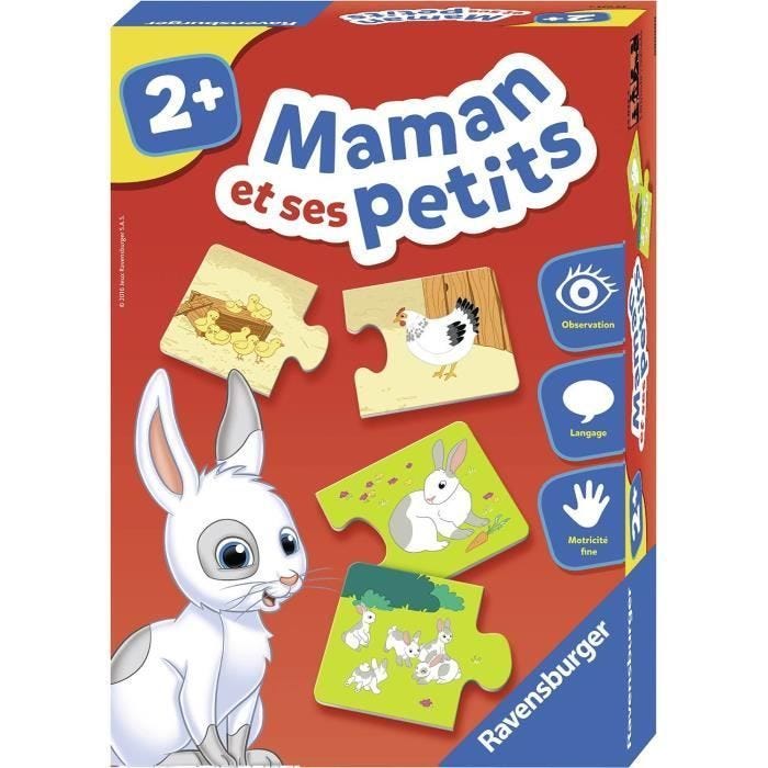 Jeu éducatif Maman et ses petits, Découverte des animaux, Dès 2 ans, Ravensburger