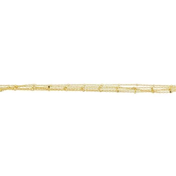 Bracelet - Brillaxis - Bracelet Brillaxis multi-rangs cubes or jaune 9K - Couleur de la matière:Jaune Taille/Longueur:18 cm