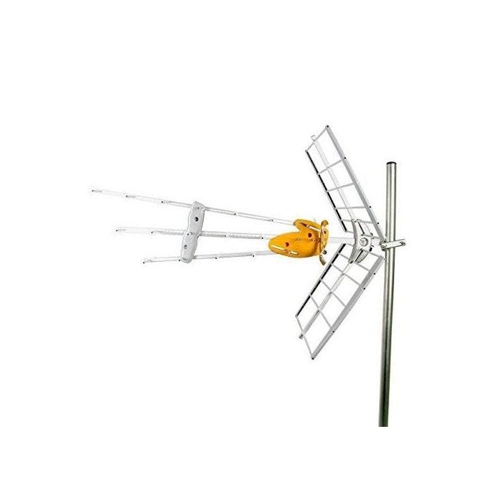 Antenne TV - TELEVES - Doublet panneau - UHF - Résistante aux intempéries - Argent/Orange
