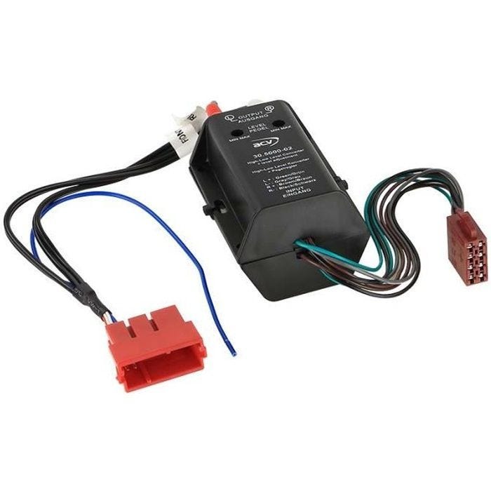 Adaptateur audio amplifié - ACV - Universel - Noir - Pour voitures - Qualité sonore optimale