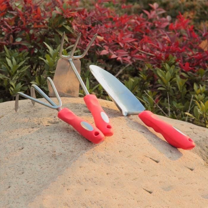 Kit de jardinage HARPER - Lot de 3 outils GAD3 (transplantoir, râteau, serfouette) - Vert
