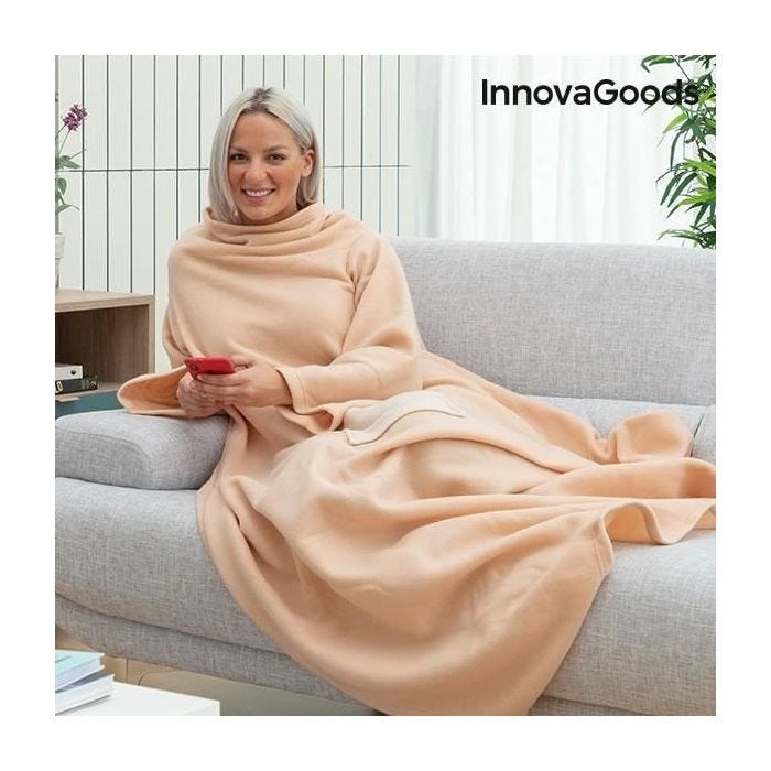 Couverture à Manche Individuelle avec Poche Centrale Faboulazy InnovaGoods - Couleur:Vert