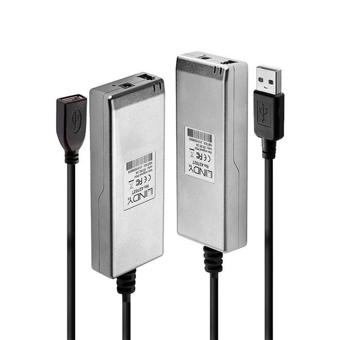 Extendeur USB - LINDY - MM LWL-Fibre Optique - 200 m - Plug&Play - Supporte USB 2.0