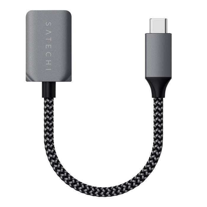 Adaptateur USB-C Mâle vers USB 3.0 Femelle Transfert Rapide Satechi Argent