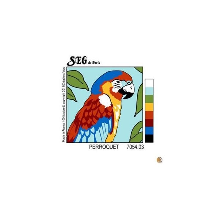 Kit canevas Soudan blanc Perroquet 20x20cm