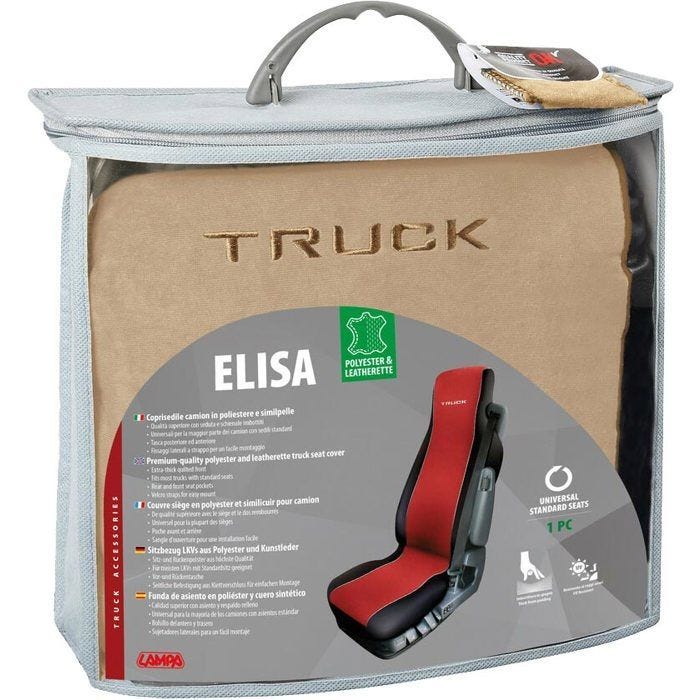 Couvre siège - NO NAME - Elisa - Beige/Noir - Compatible airbag - Tissu