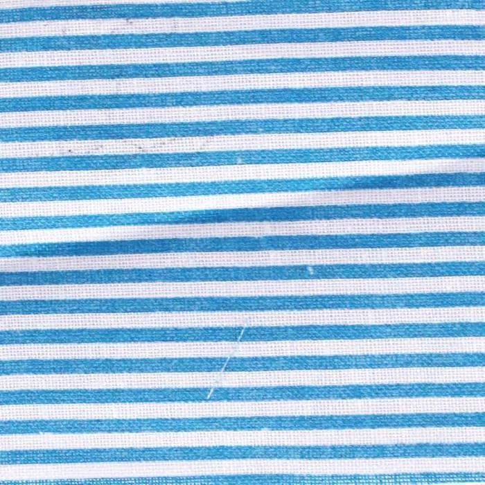 Coton imprimé coupon rayures bleues 55 CM - MegaCrea - Bleu - MÉGACRÉA
