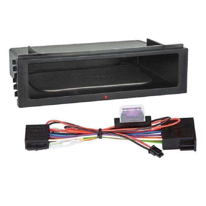 Vide poche 1DIN - Alimentation ISO - Chargeur Induction - Noir - Profondeur 105mm