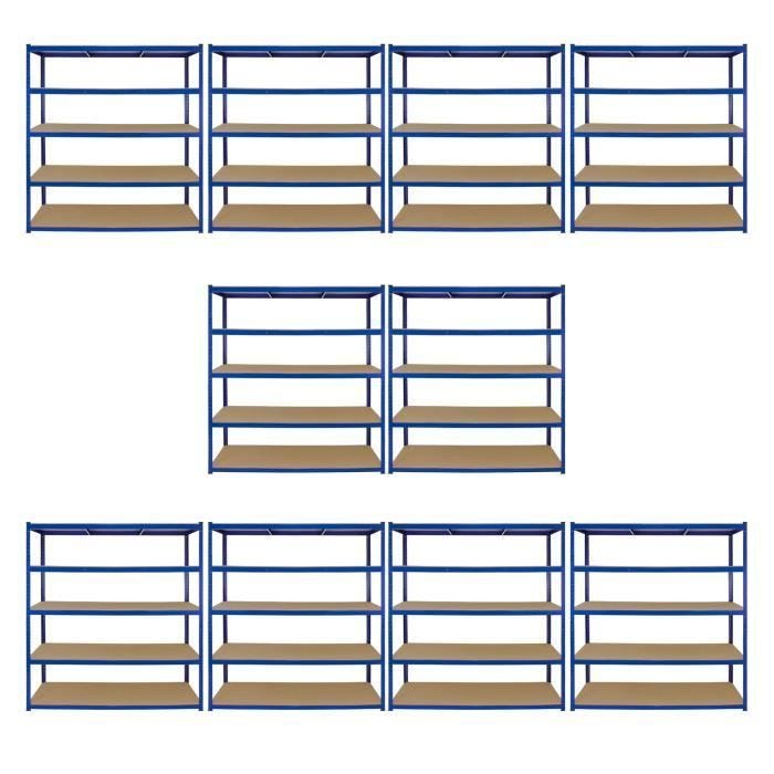 Étagères de rangement extra larges T-Rax - Bleu - 160cm L - 60cm P - 265kg par étagère