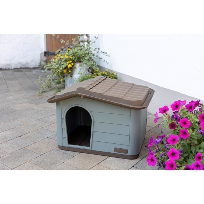 KERBL - Maison extérieure pour chats - 60 x 51 x 41 cm - Gris et marron - Plastique