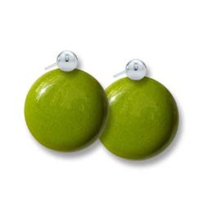 Boucles d'oreille céramique "drop" Vert pomme - Ceraselle