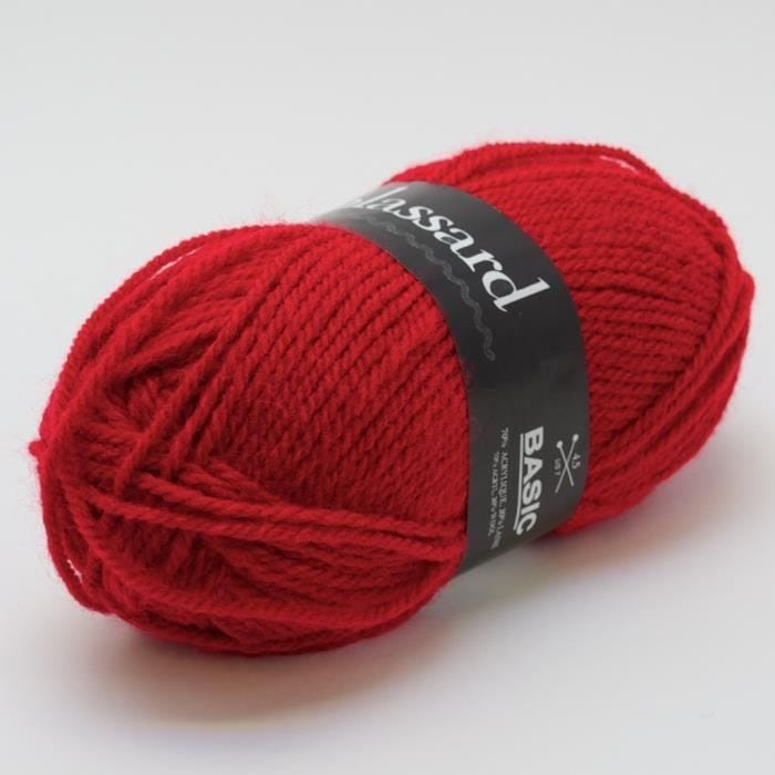 Laine - Plassard - Basic 309 - Rouge - 30% Laine - 70% Acrylique - 105 m