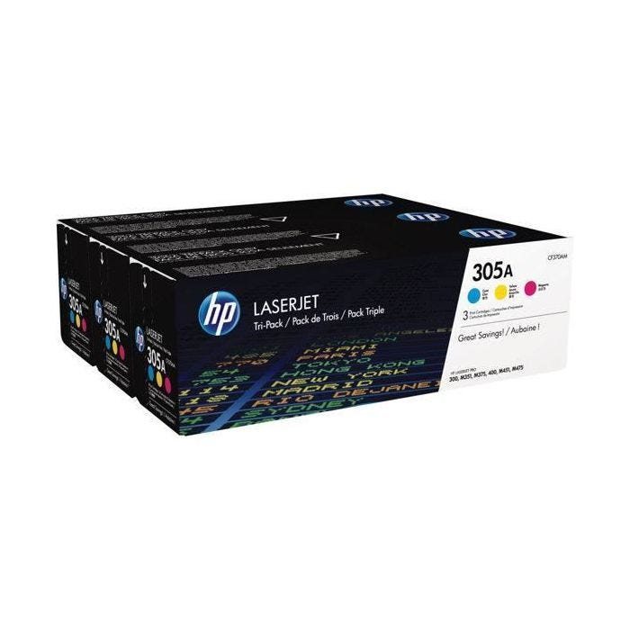 Pack de 3 cartouches de toner HP 305A authentiques pour LaserJet Pro Color M351/M375/M451/M475