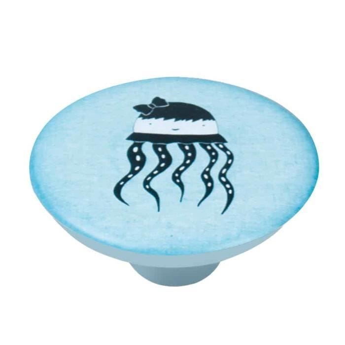 BOUTON 50MM ABS SÉRIGRAFIÉ POULPE, LOT DE 36