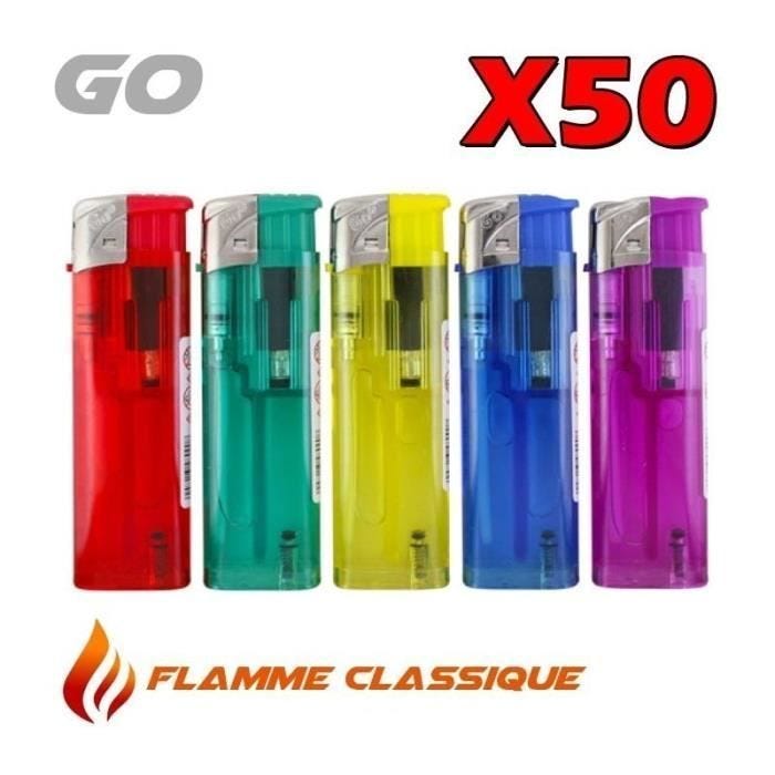 Lot de 50 briquets électroniques GO pas cher