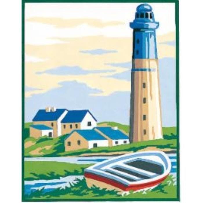 Kit Canevas - Pénélope - Le phare - 14 x 18 cm - Toile imprimée - Aiguille et fil inclus