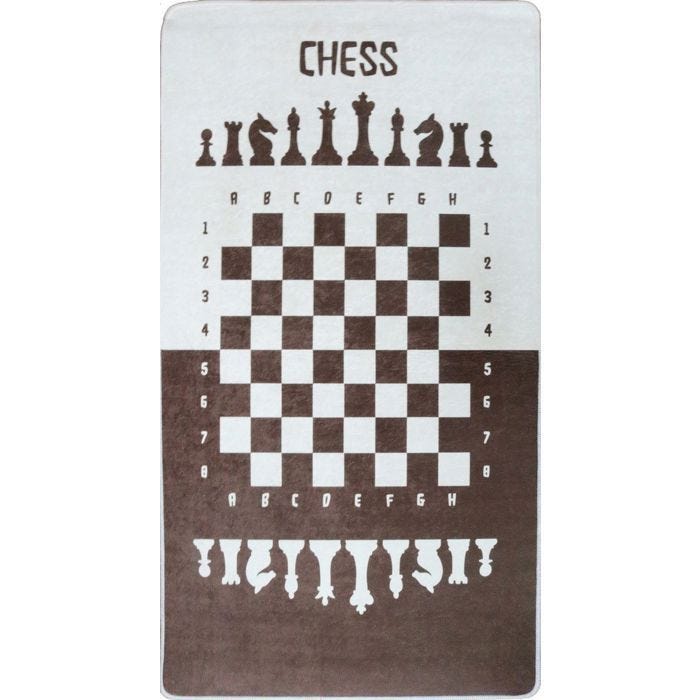 Tapis - Non spécifié - Echec - Marron - 120x160 cm - Antidérapant et lavable en machine