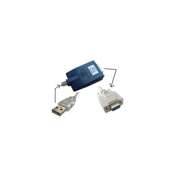 Adaptateur USB vers RS232 - Prolific - DB9 Mâle - 1.2 m - Compatible USB 1.1/2.0 - Null Modem