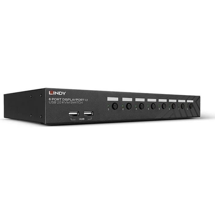 KVM/AUDIO-Switch - Lindy - 39540 - 8 x DisplayPort - Audio - USB - Rack montable