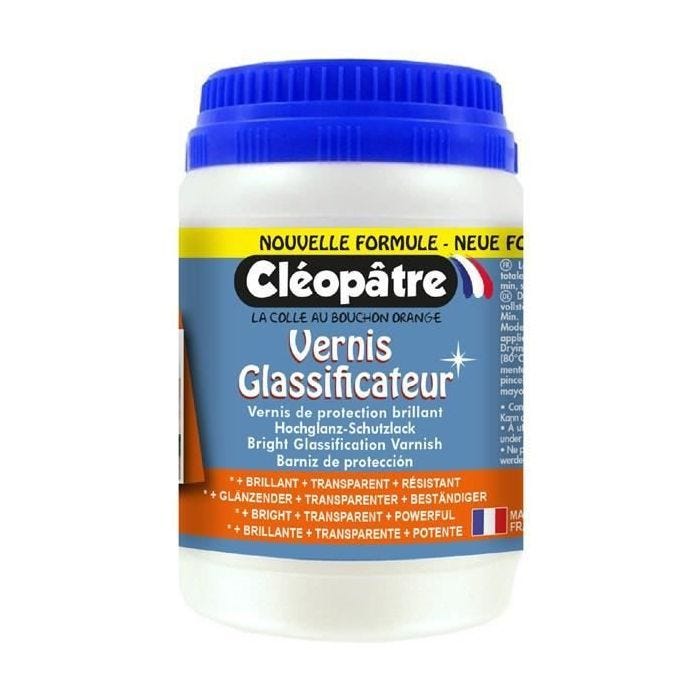 Vernis glassificateur - Cléopâtre - Brillant - Transparent - Pot 250g - Haute performance sans solvant
