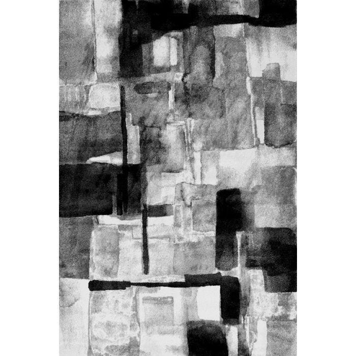 Tapis - FACE - Gris - 80x150 cm - Épaisseur 9mm - Polyester - Vintage