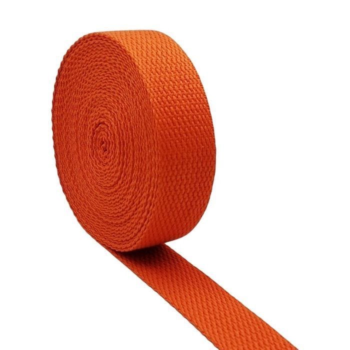 AnseTendance - 10 mètres x 25mm sangle en coton pour sacs fait main anse sac banane tote-bag couture sacs à dos à main orange corail