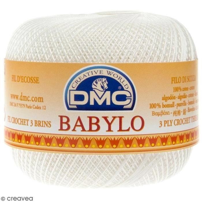 Fil à crocheter - DMC - Babylo 20 - 100% coton - 3 brins - 100 g