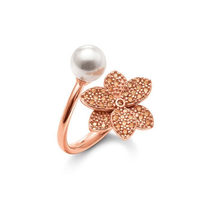 Bague femme - Folli Follie - 3R19S150RSW56 - Cristal rose - Argent sterling - Taille réglable