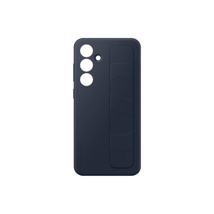 Coque en silicone avec lanière pour Samsung Galaxy S24 FE Bleu foncé