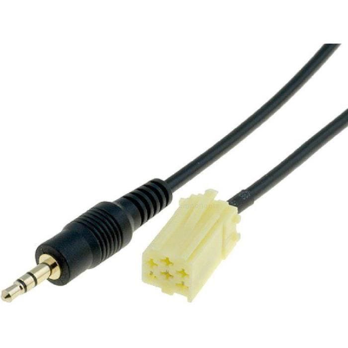Cable Adaptateur AUX Jack - Alfa Romeo 159/ Fiat Grande Punto/ Lancia ap06/ Smart Fortwo