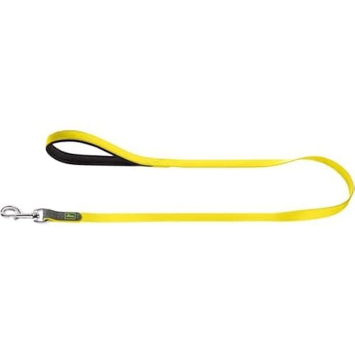 Laisse pour chien - HUNTER - Commodité - 120 cm - Jaune fluo - Néoprène confortable