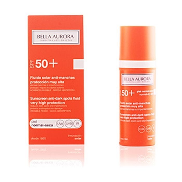 Fluide solaire anti-manchas - BELLA AURORA - SPF50+ - 50 ml - Non comédogène - Texture fluide