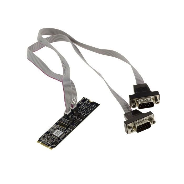 Carte M.2. 2 ports série RS422 RS485 COM DB9 pour port M2 de type PCIe, clé M ou B+M. Grade industriel Chipset SUN2410