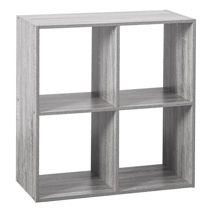 5five - étagère 4 cases "mix n modul" effet chêne gris