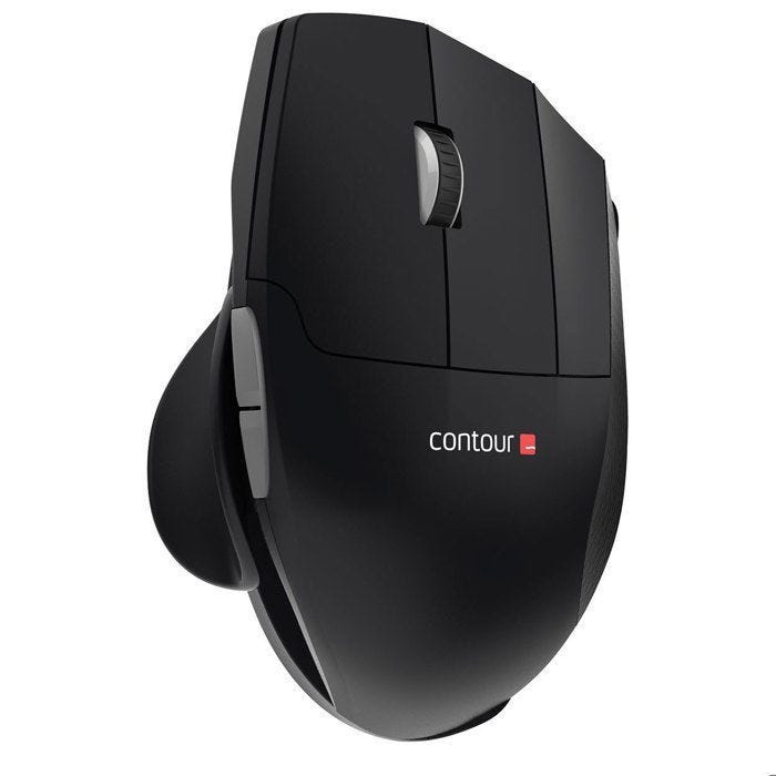 Souris sans fil ergonomique Contour Design Unimouse - Noir - 2800 dpi - 6 boutons